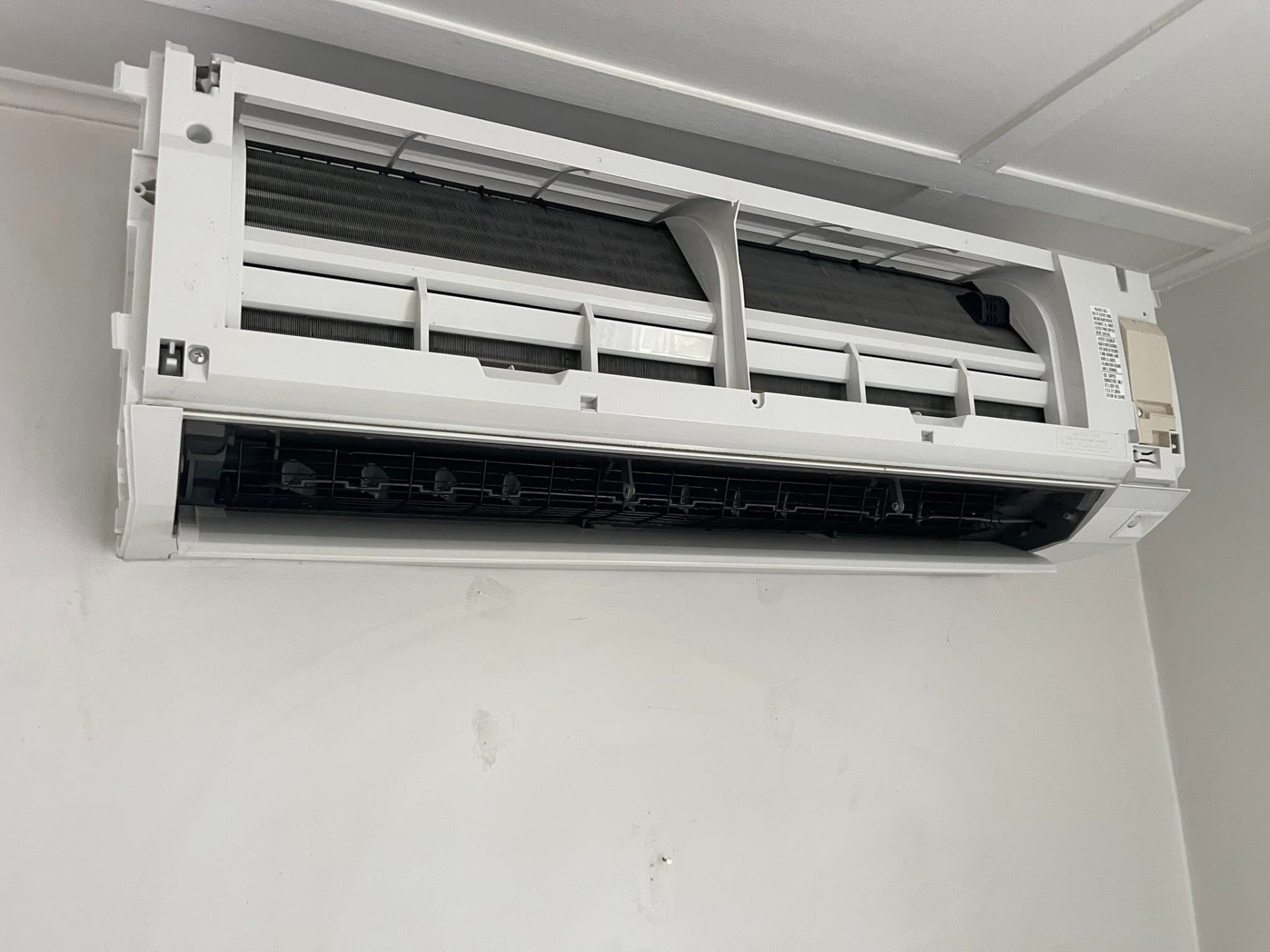 Clean heat pump coils and blower wheel after professional deep cleaning